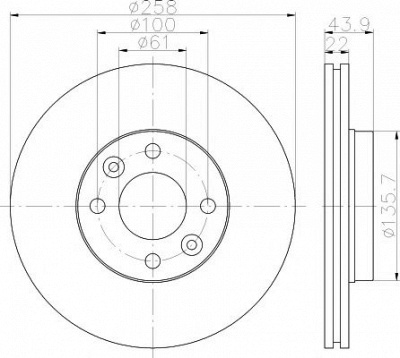 HELLA PAGID 8dd355118491 -  Тормозной диск